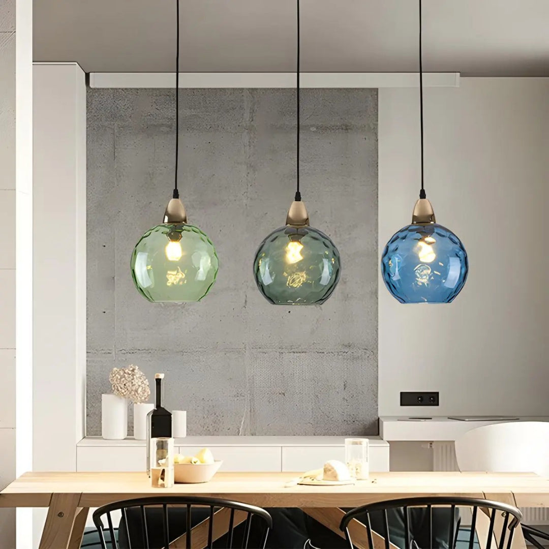 Hedendaagse Getextureerde Glazen Hanglamp