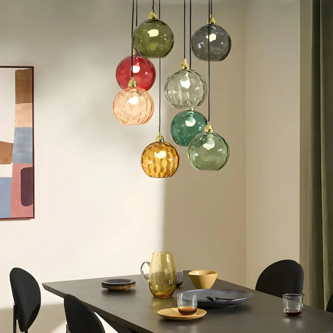 Hedendaagse Getextureerde Glazen Hanglamp