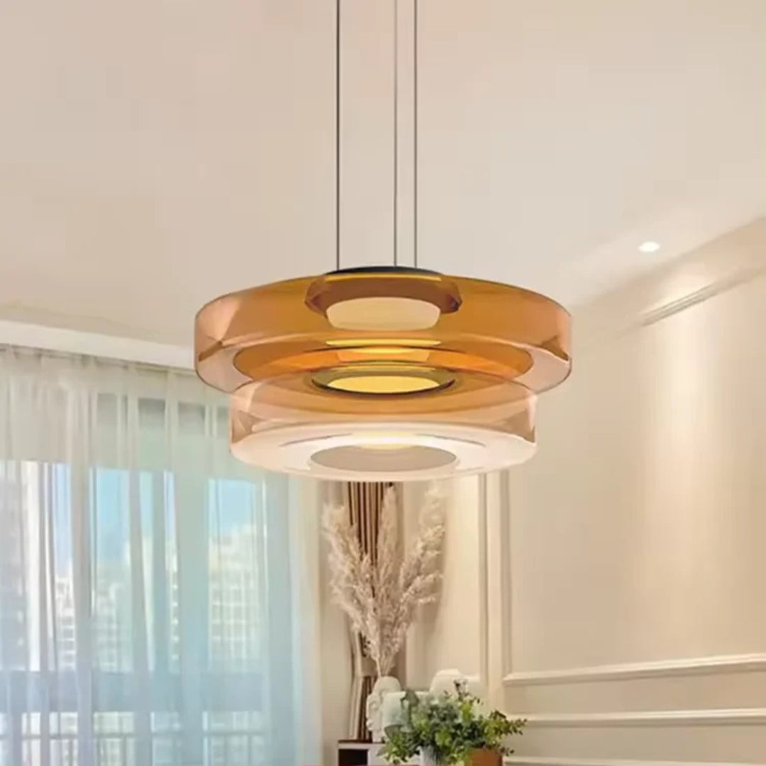 Gelaagde glazen LED hanglamp