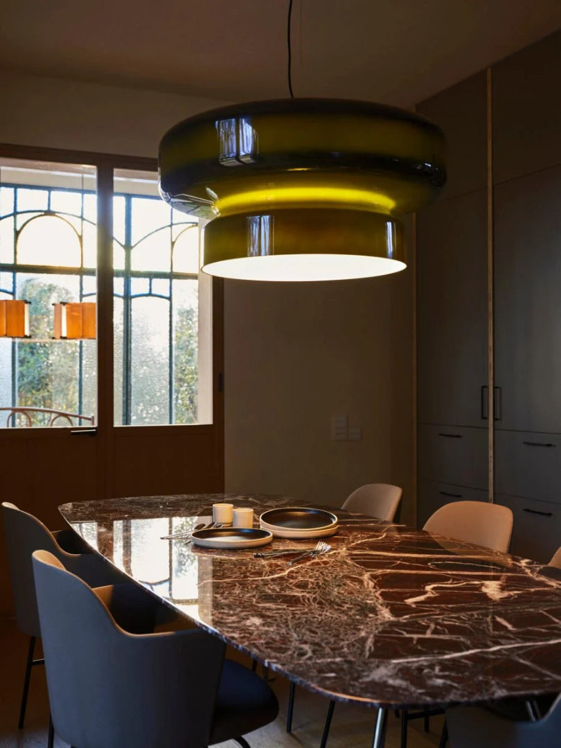Moderne Amber Glazen Hanglamp