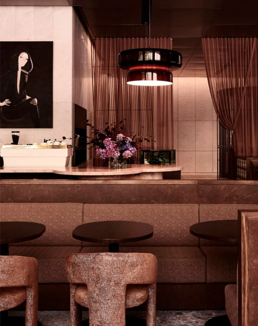 Moderne Amber Glazen Hanglamp