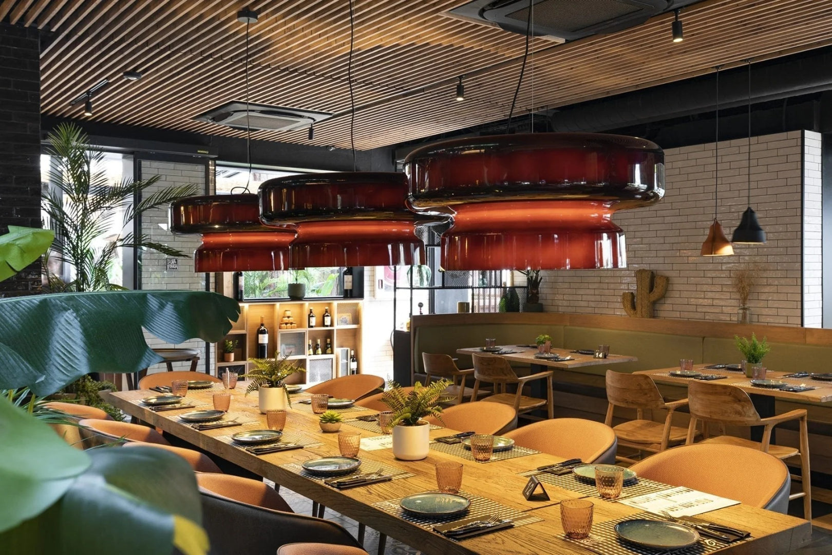 Moderne Amber Glazen Hanglamp