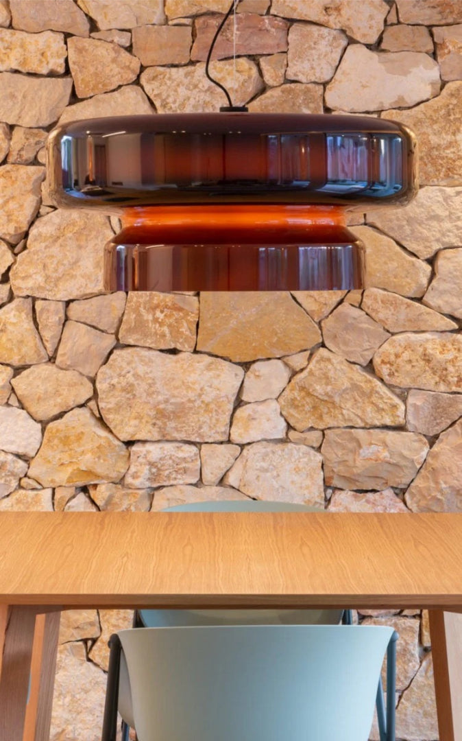 Moderne Amber Glazen Hanglamp