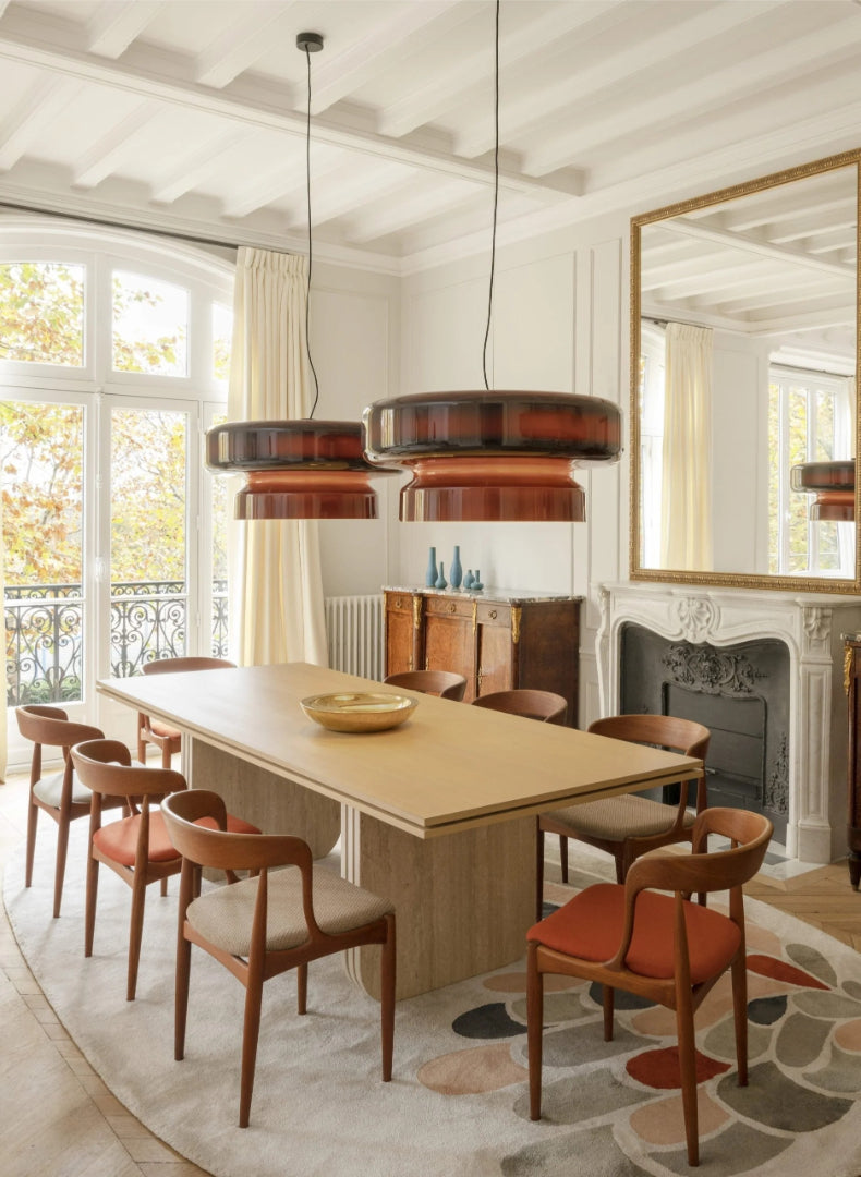 Moderne Amber Glazen Hanglamp