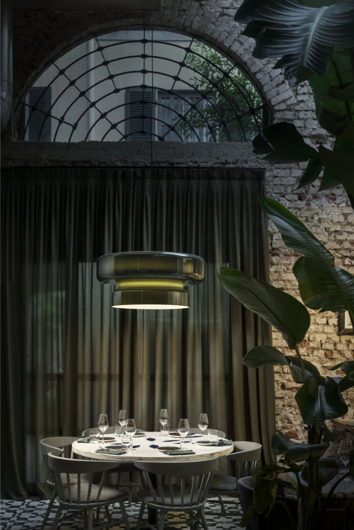 Moderne Amber Glazen Hanglamp