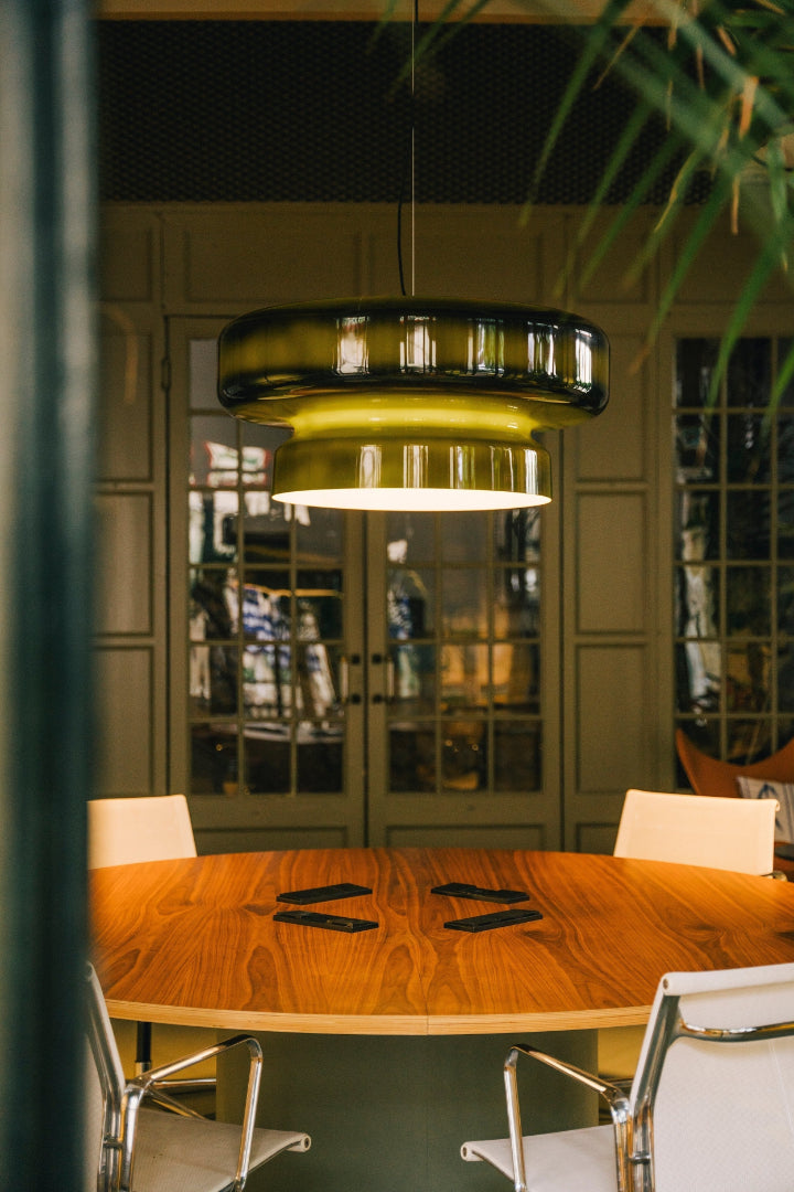 Moderne Amber Glazen Hanglamp