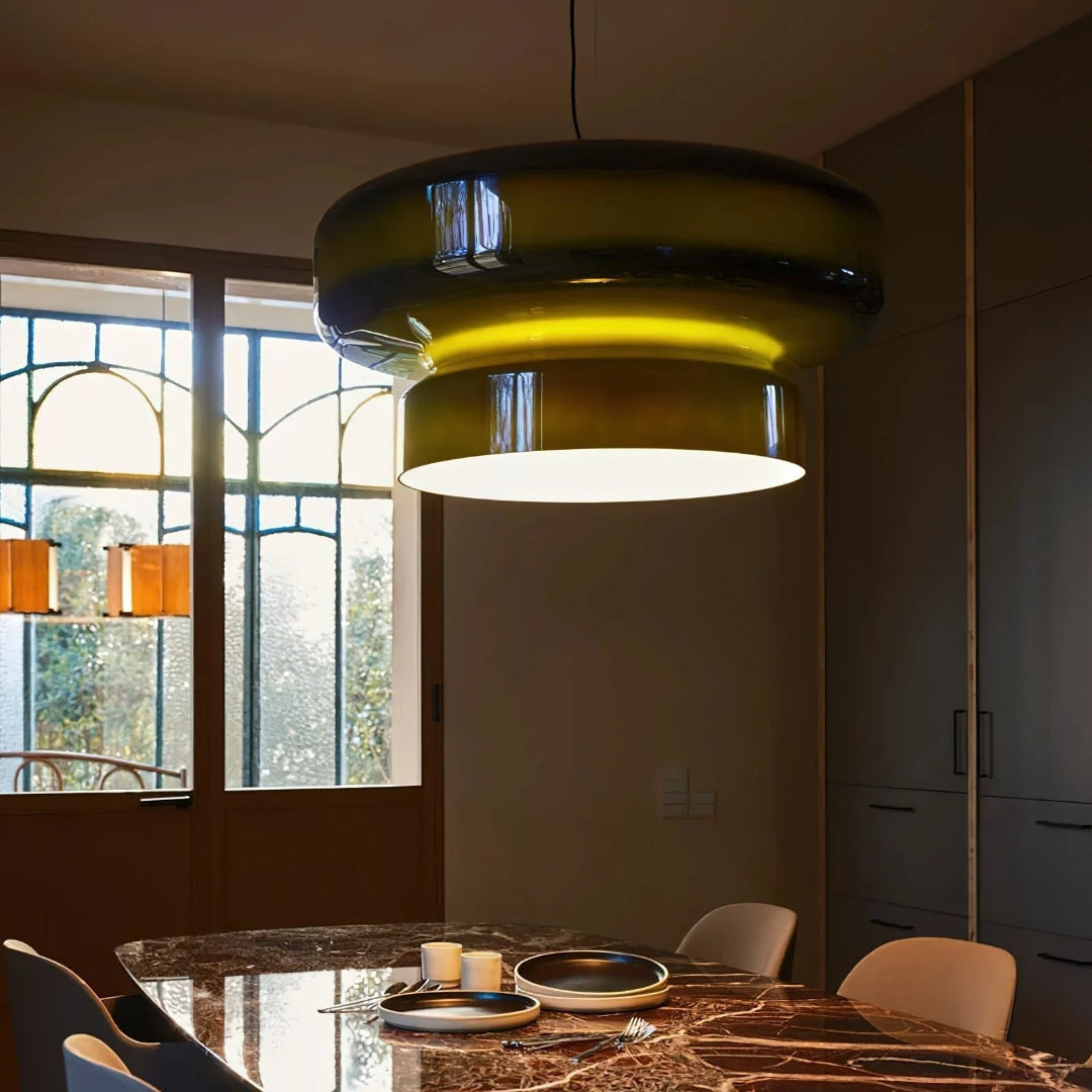 Moderne Amber Glazen Hanglamp