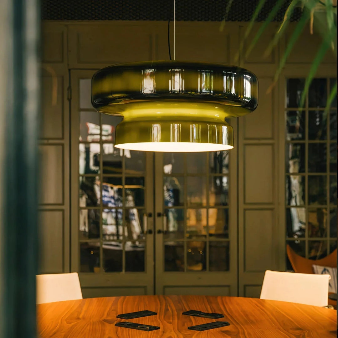 Moderne Amber Glazen Hanglamp