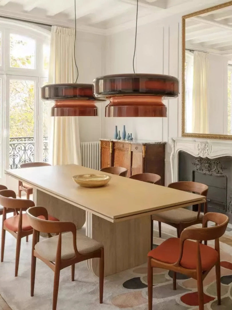 Moderne Amber Glazen Hanglamp