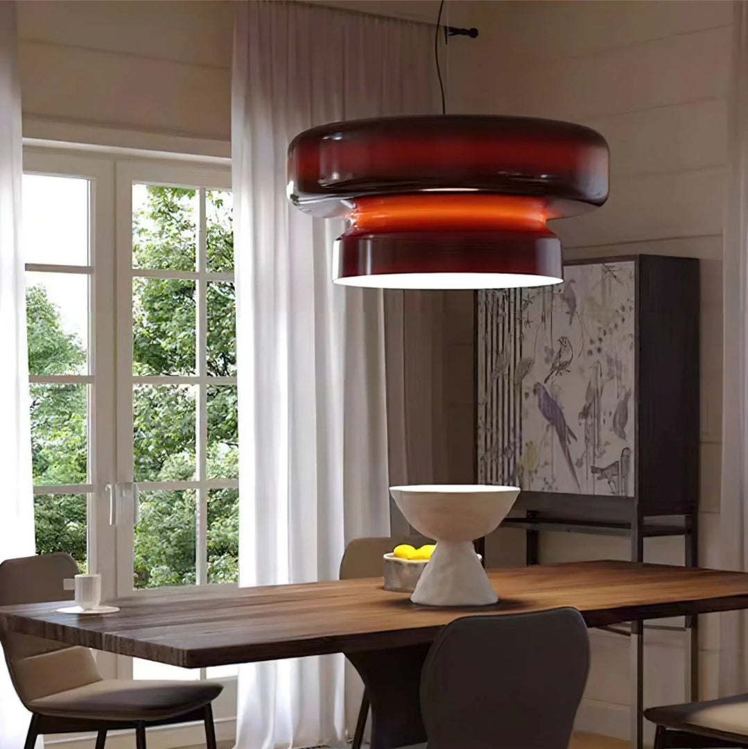 Moderne Amber Glazen Hanglamp