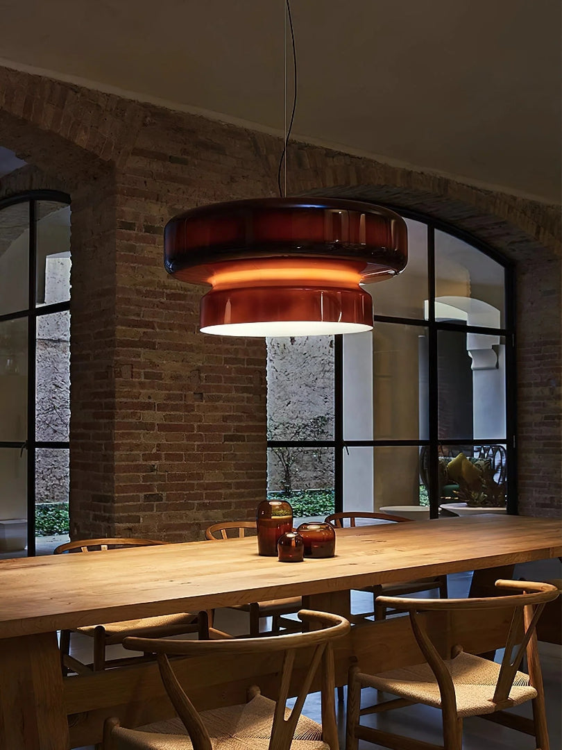 Moderne Amber Glazen Hanglamp