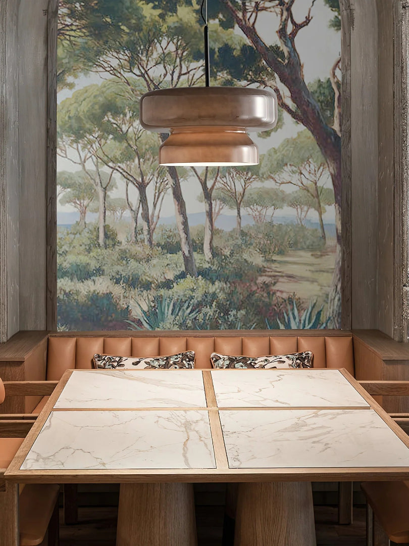 Moderne Amber Glazen Hanglamp