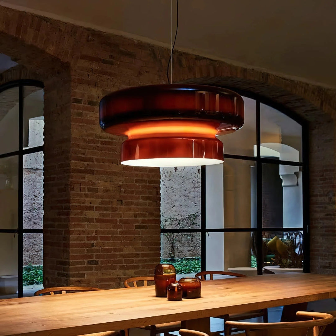 Moderne Amber Glazen Hanglamp