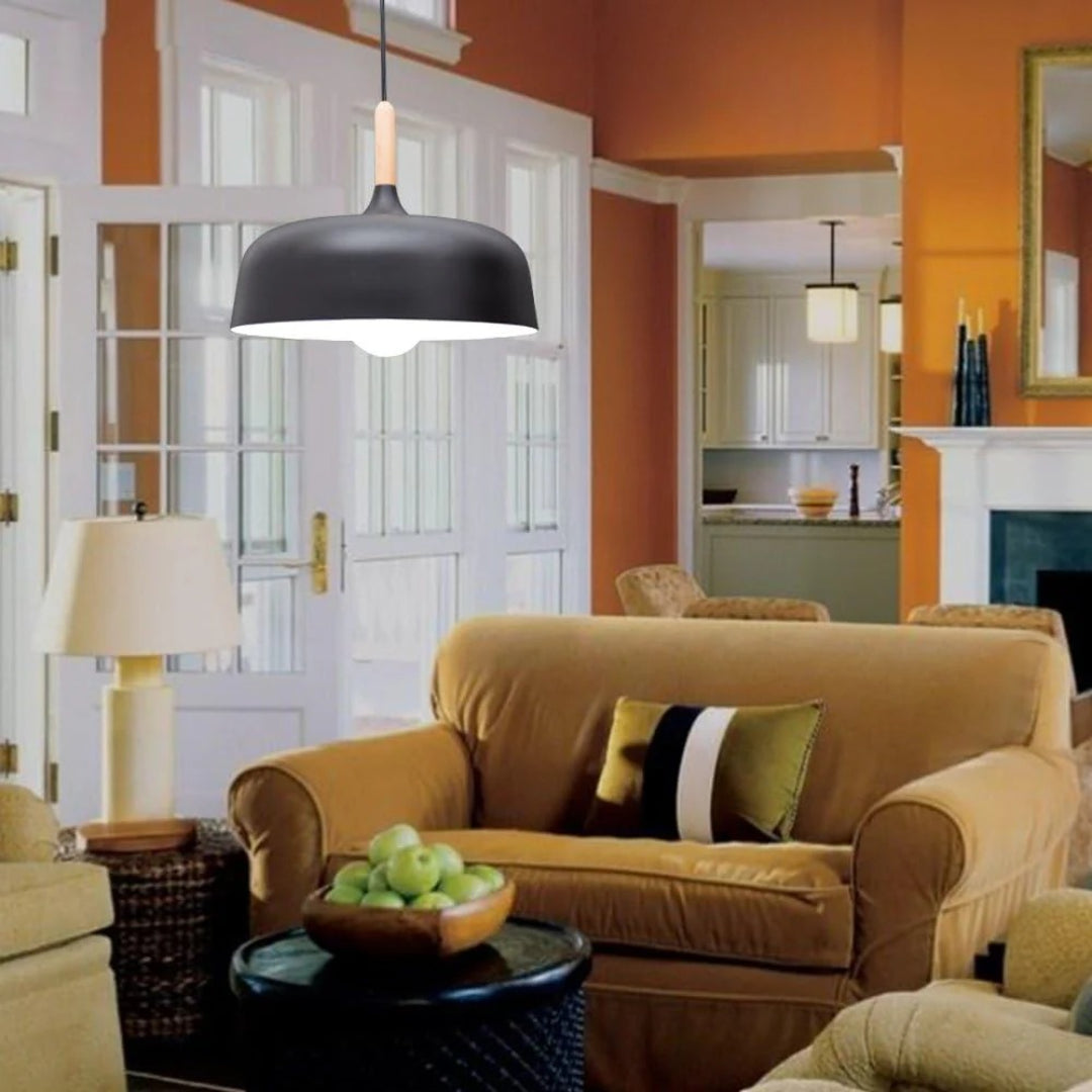 Japandi Houten Metalen Hanglamp