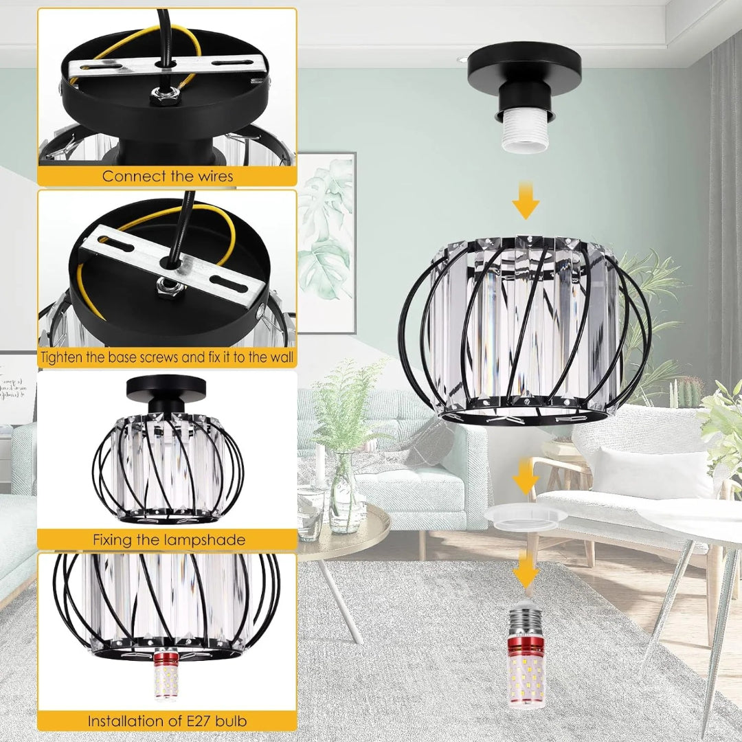 Vintage Kristallen Plafondlamp