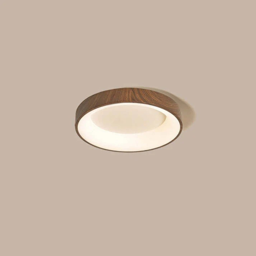Houten LED ronde plafondlamp