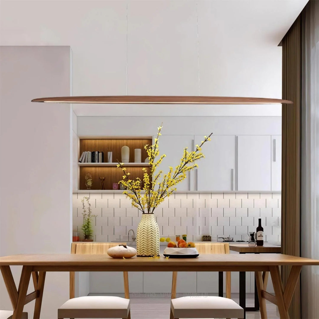 Japandi Houten Lineaire Hanglamp