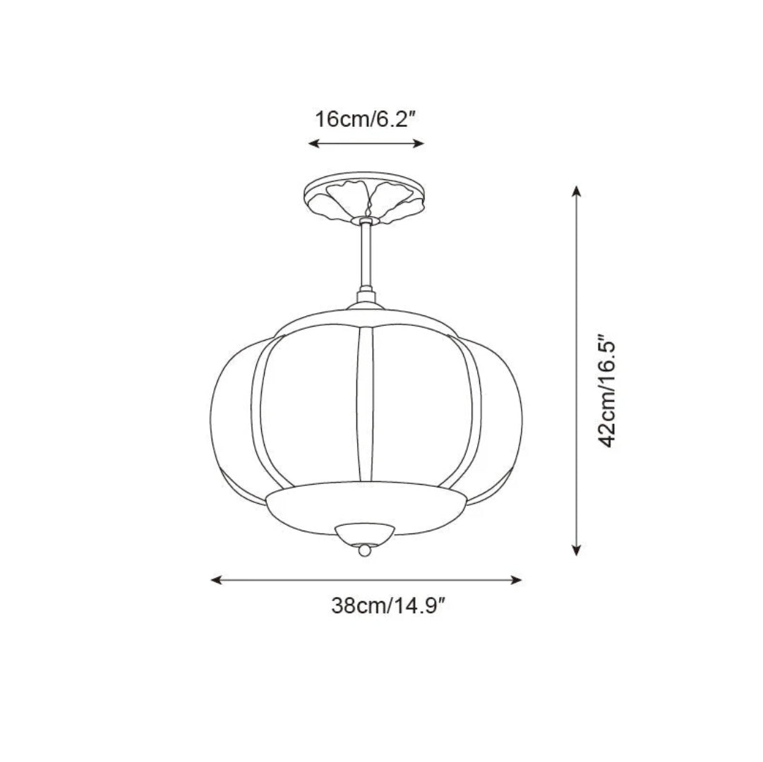 Vintage Geribbelde Glazen Plafondlamp