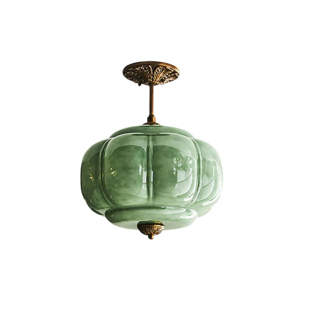 Vintage Geribbelde Glazen Plafondlamp