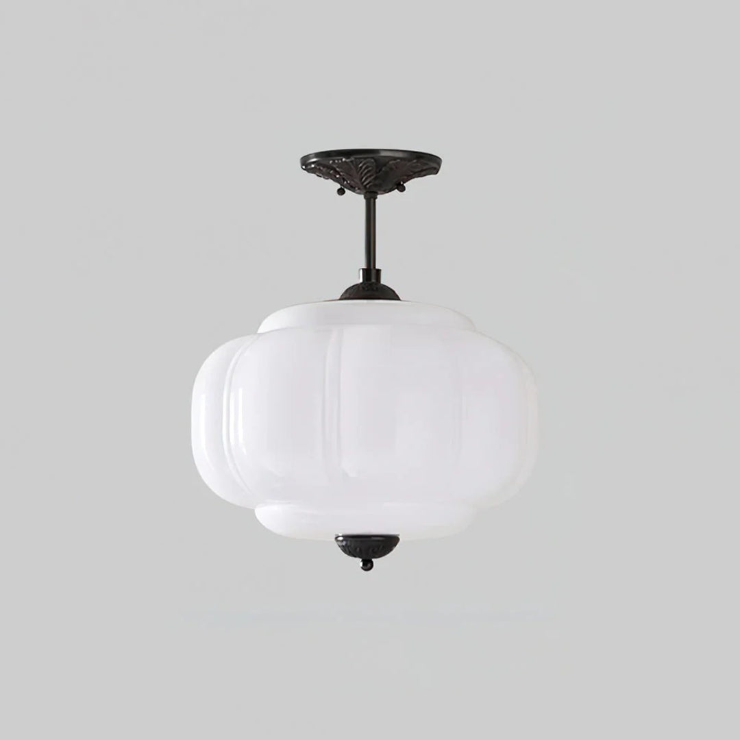 Vintage Geribbelde Glazen Plafondlamp