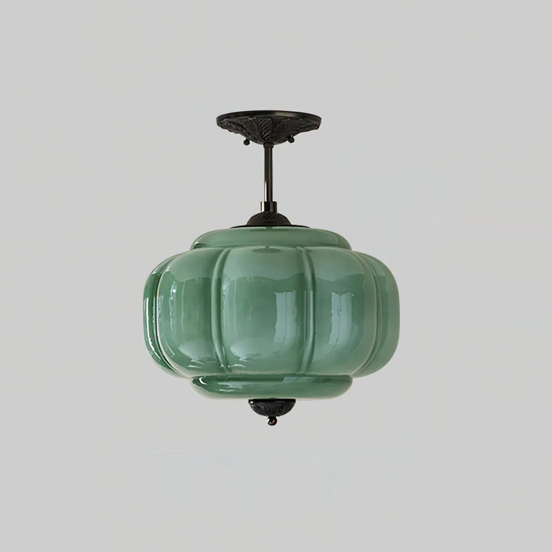 Vintage Geribbelde Glazen Plafondlamp
