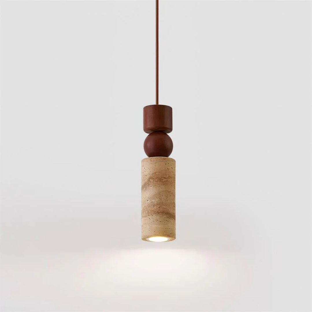Travertin Houten Hanglamp