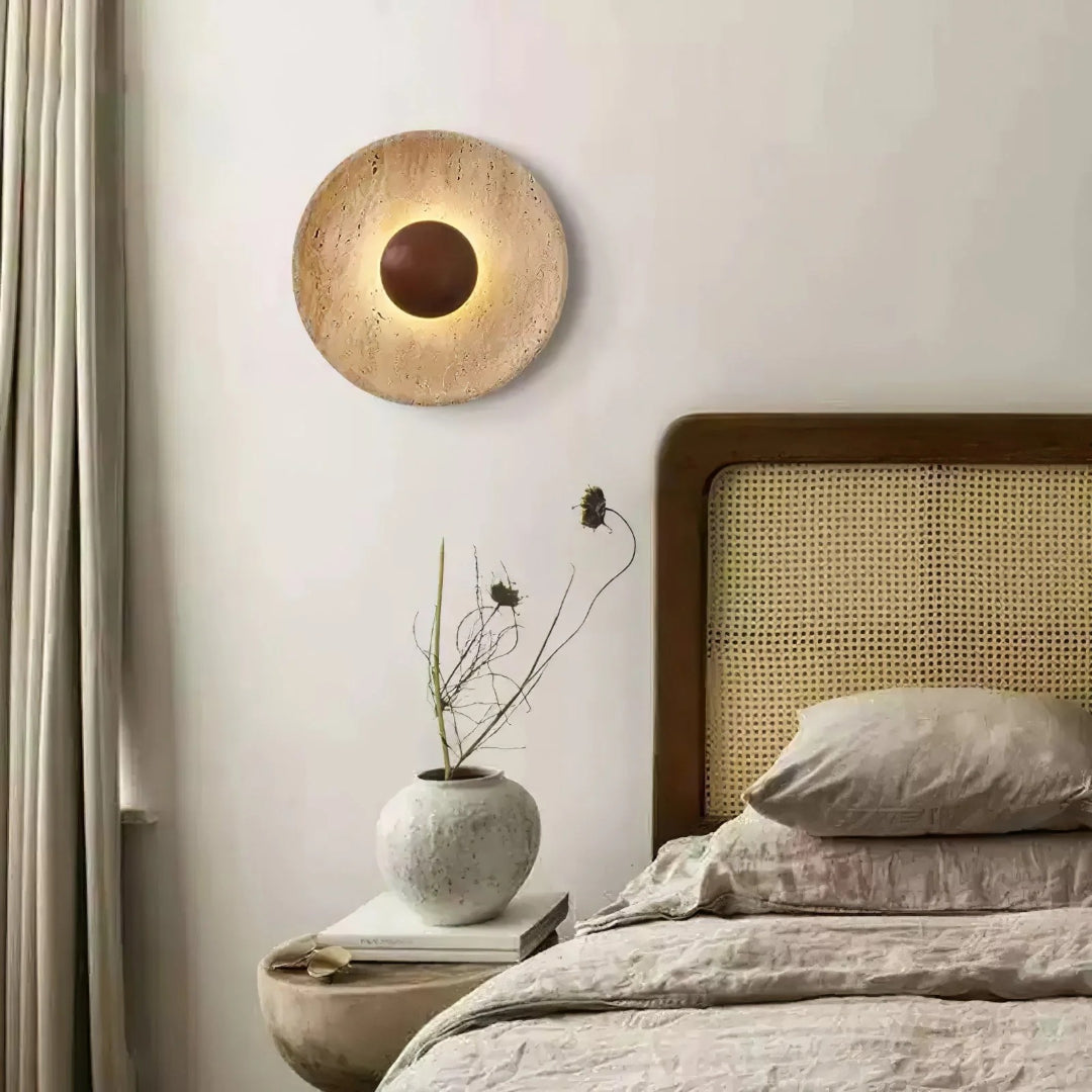Stenen bol wandlamp