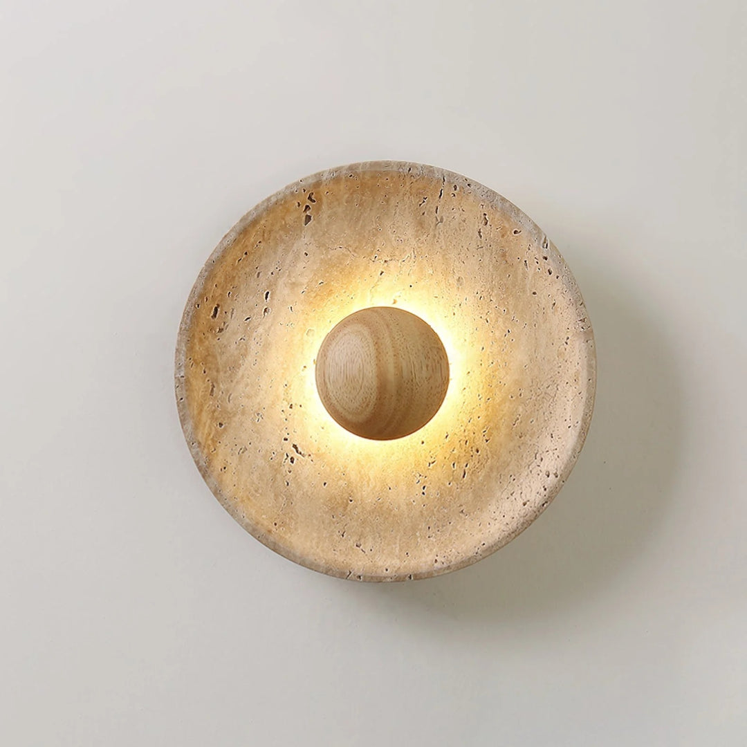 Stenen bol wandlamp