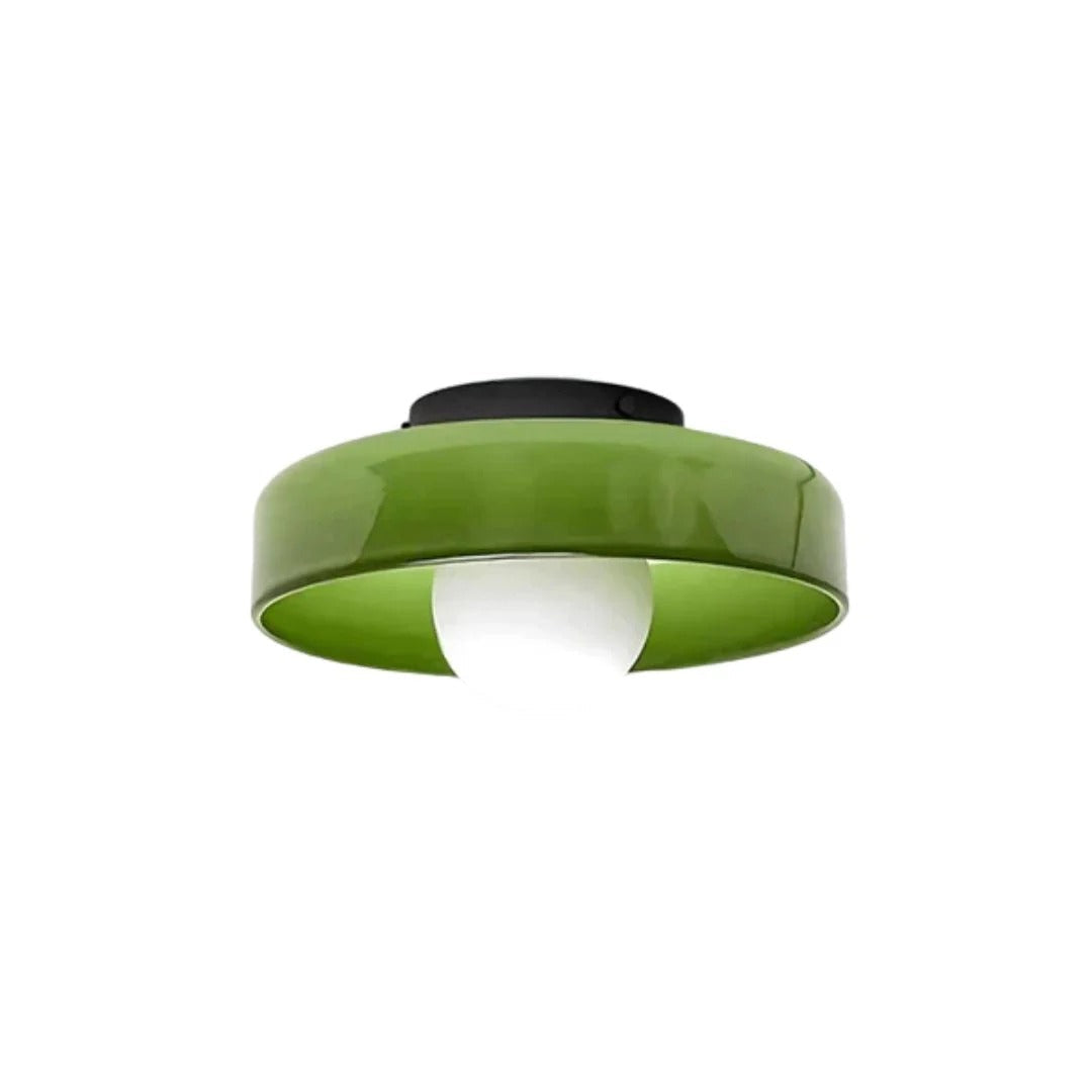 Ronde metalen glazen lamp