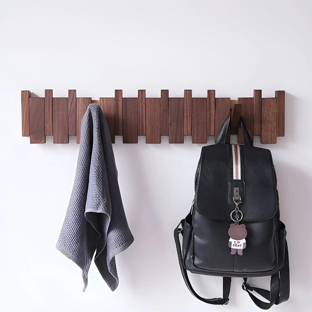 Scandinavische houten opvouwbare kapstok
