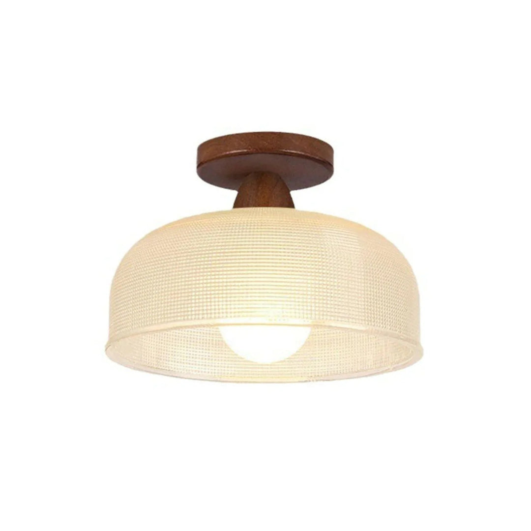 Minimalistische Geribbelde Glazen Plafondlamp