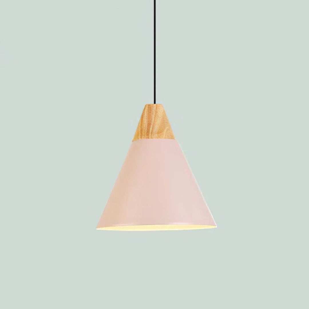 Scandinavische Houten Metalen Hanglamp
