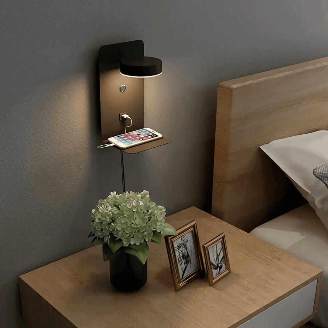 Minimalistische LED wandlamp met oplader