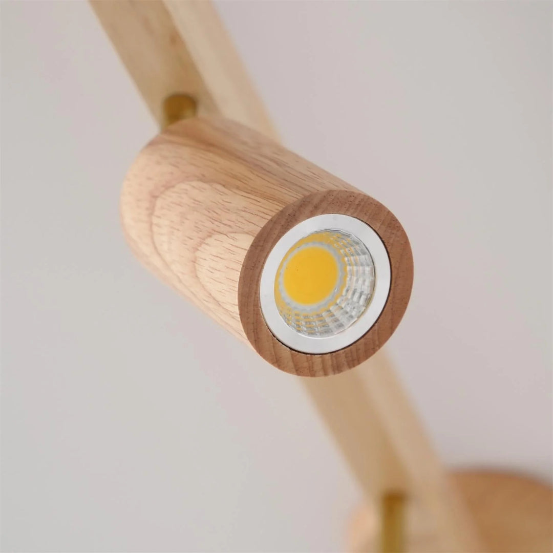 Houten verstelbare rail plafondlamp