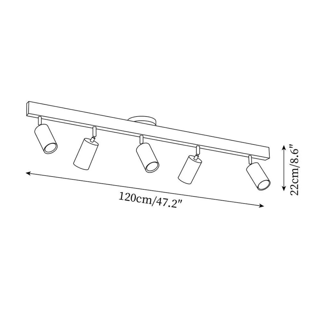Houten verstelbare rail plafondlamp