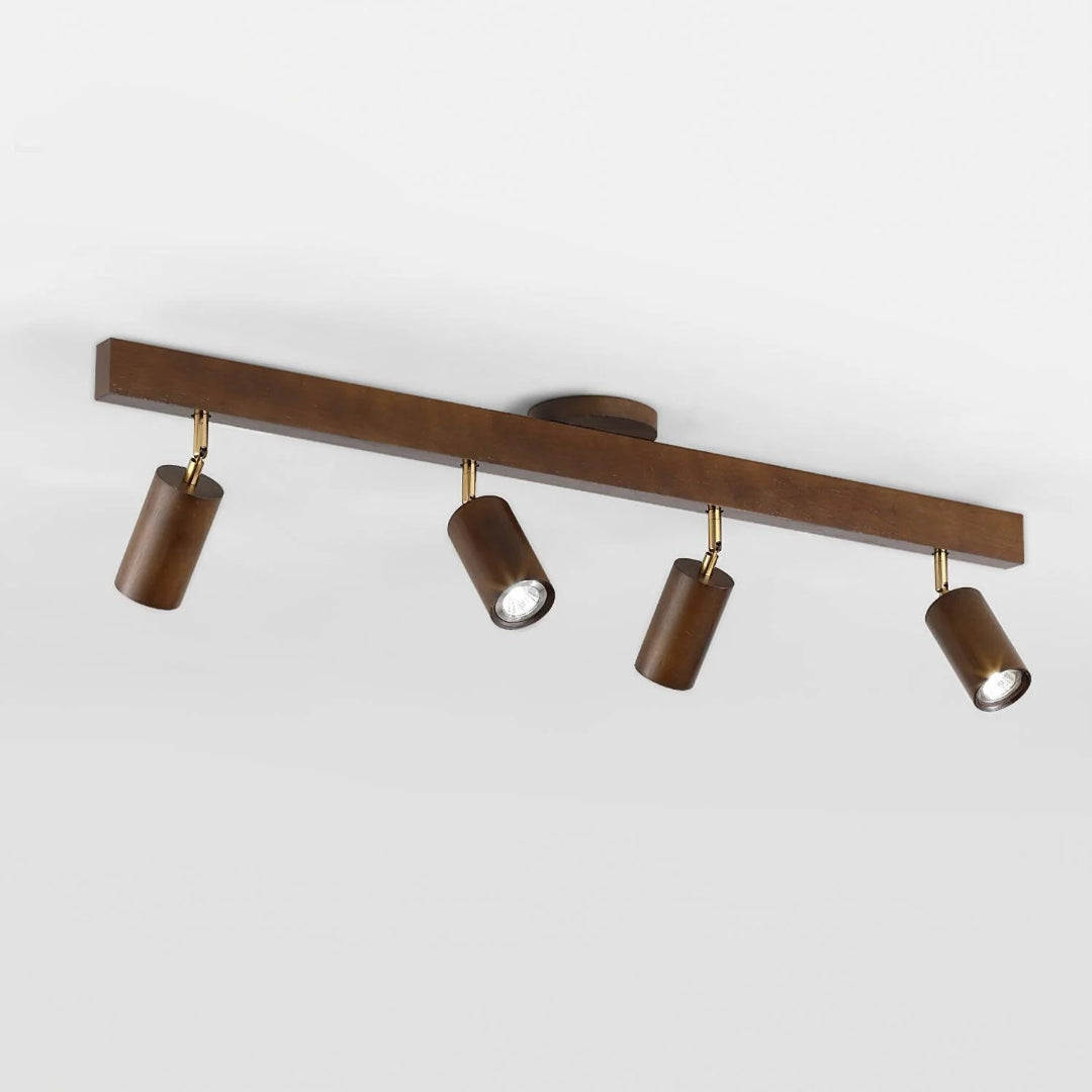 Houten verstelbare rail plafondlamp