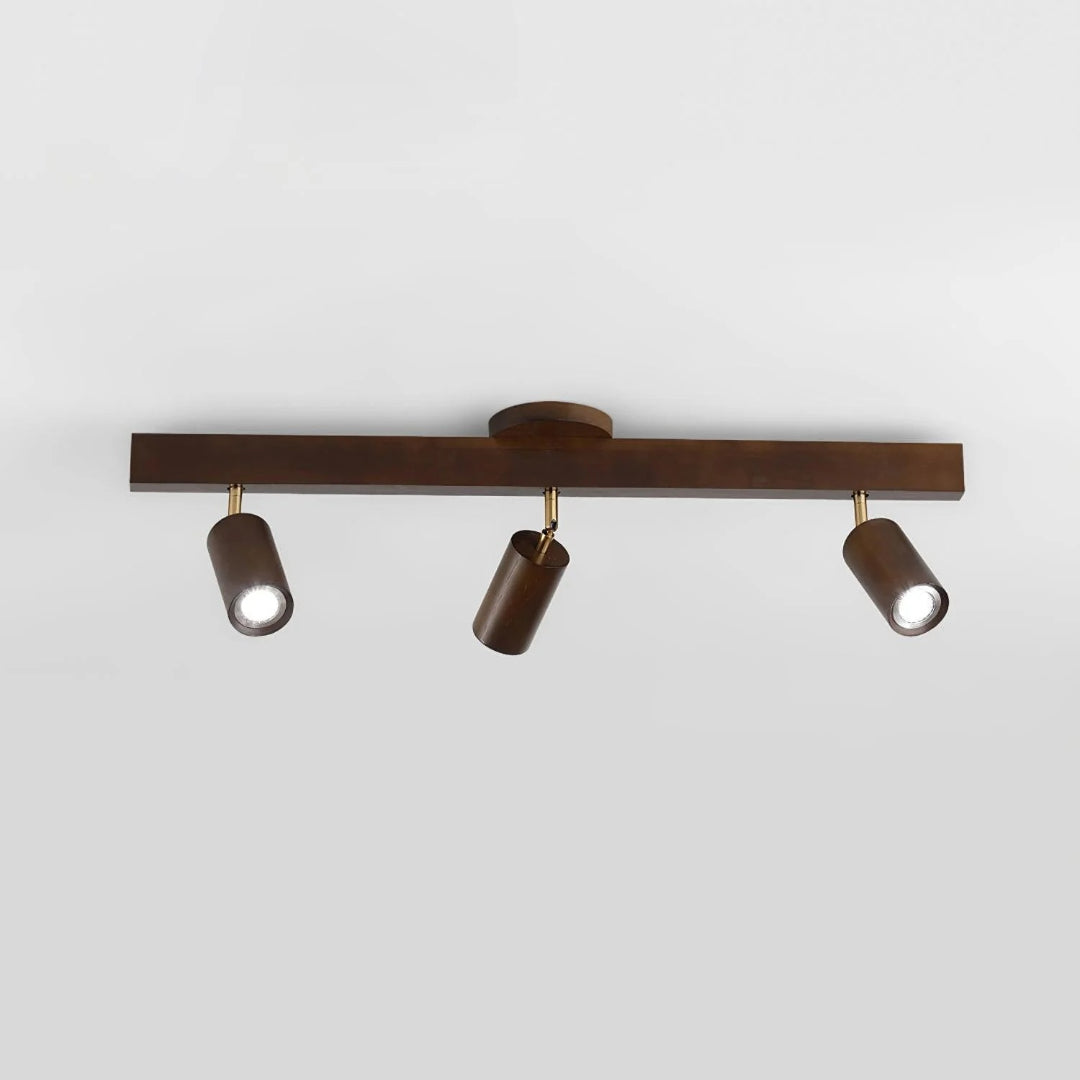 Houten verstelbare rail plafondlamp
