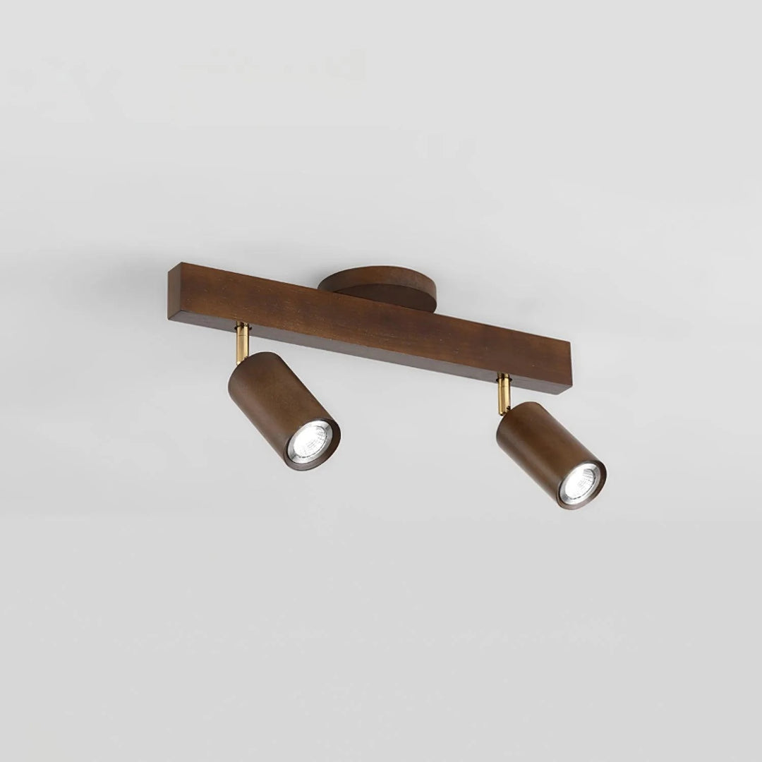 Houten verstelbare rail plafondlamp