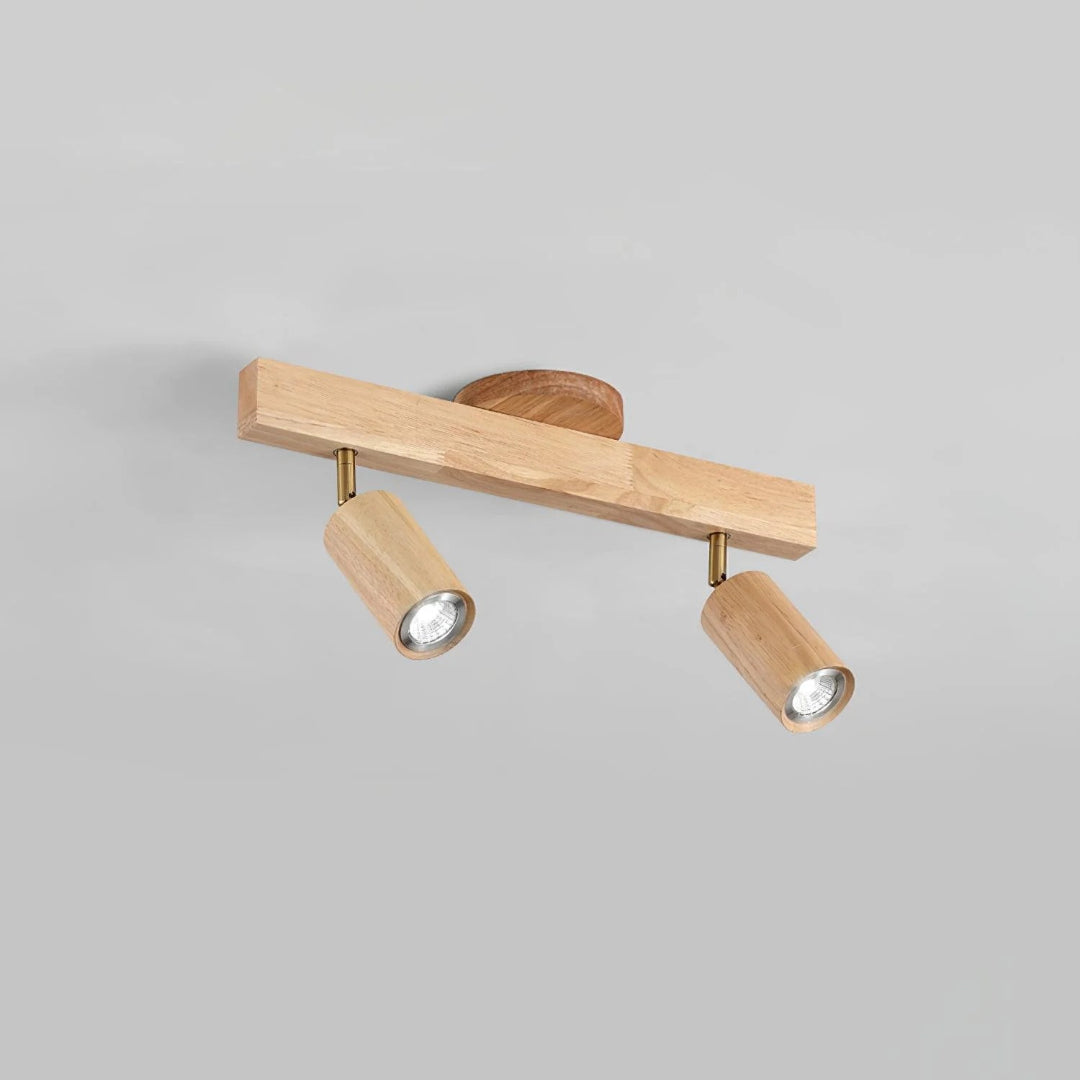 Houten verstelbare rail plafondlamp