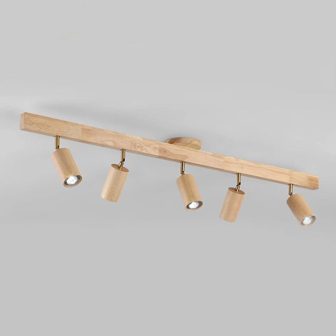 Houten verstelbare rail plafondlamp