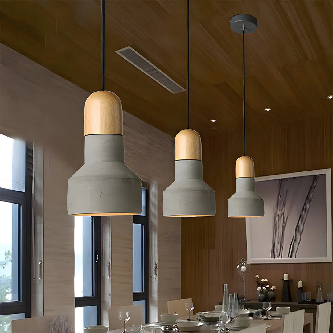 Industriële Houten Hanglamp