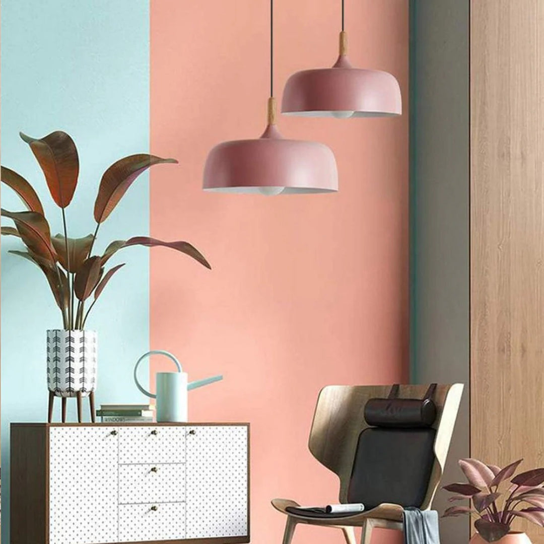 Japandi Houten Metalen Hanglamp