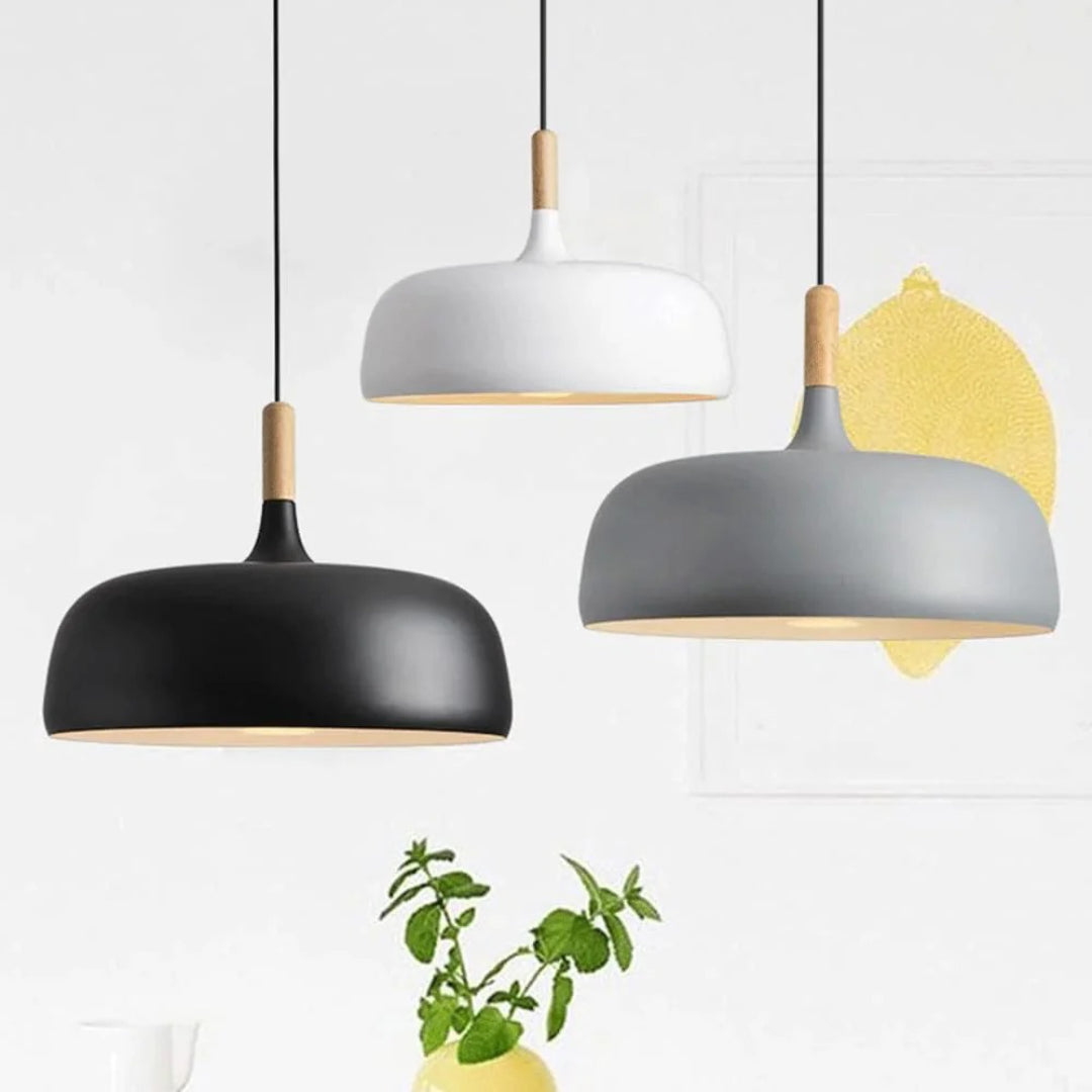 Japandi Houten Metalen Hanglamp