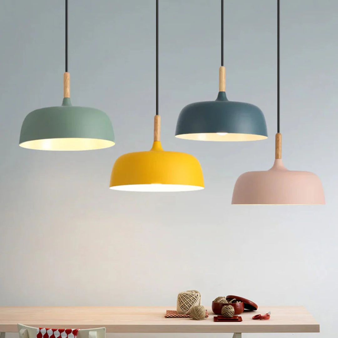 Japandi Houten Metalen Hanglamp