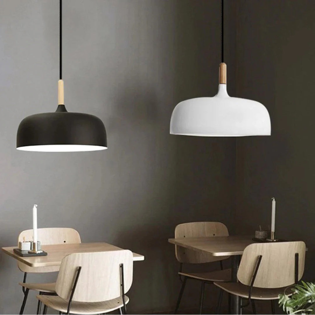 Japandi Houten Metalen Hanglamp