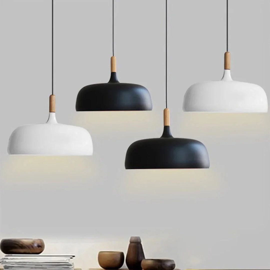 Japandi Houten Metalen Hanglamp