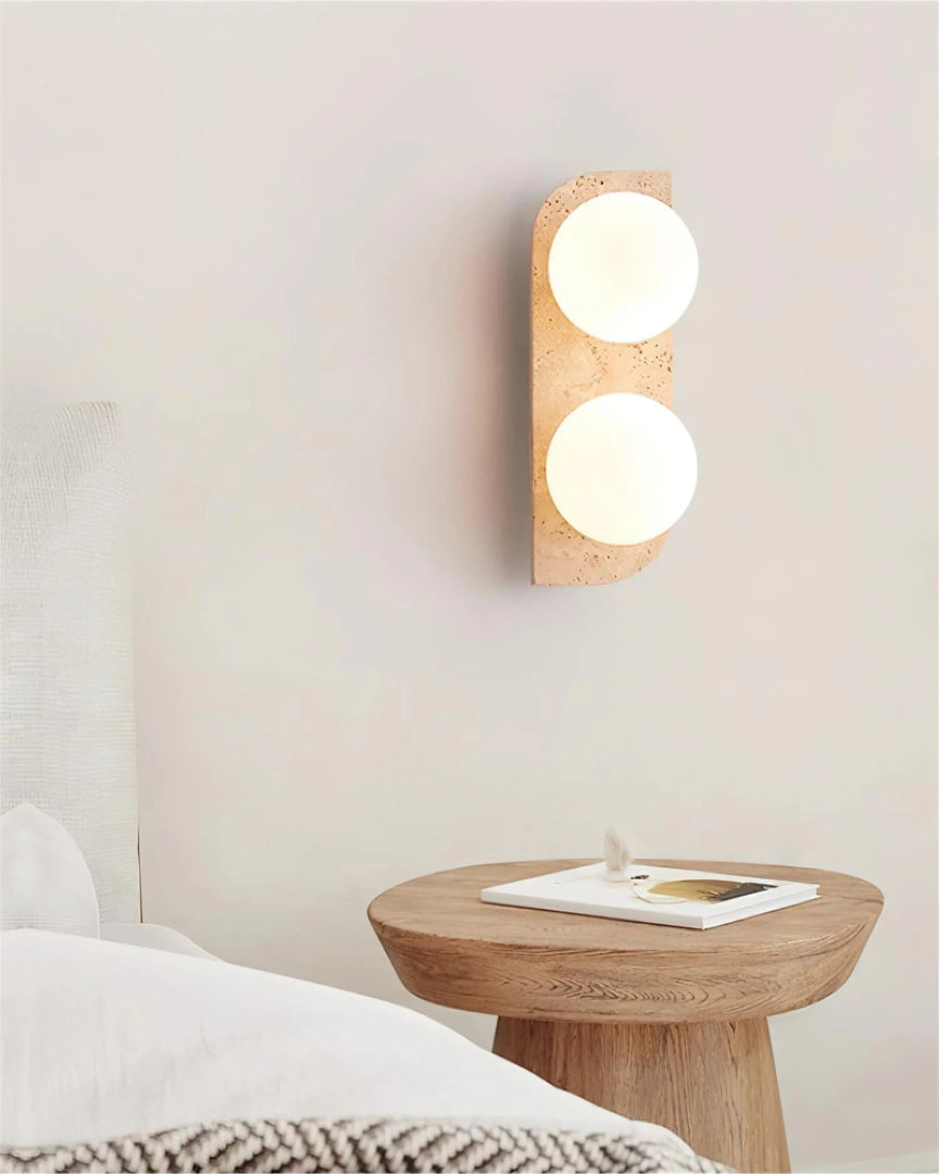 Ronde Stenen Wandlamp