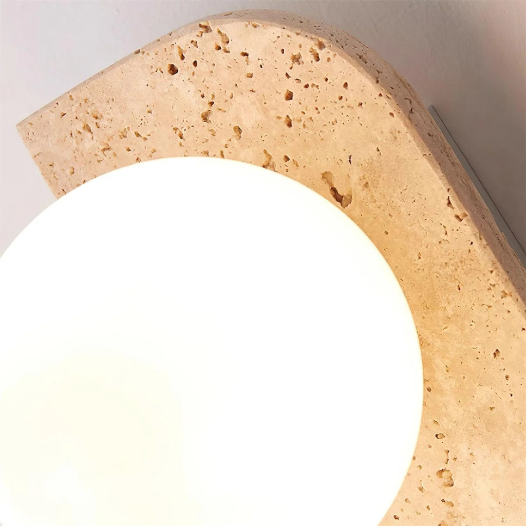 Ronde Stenen Wandlamp