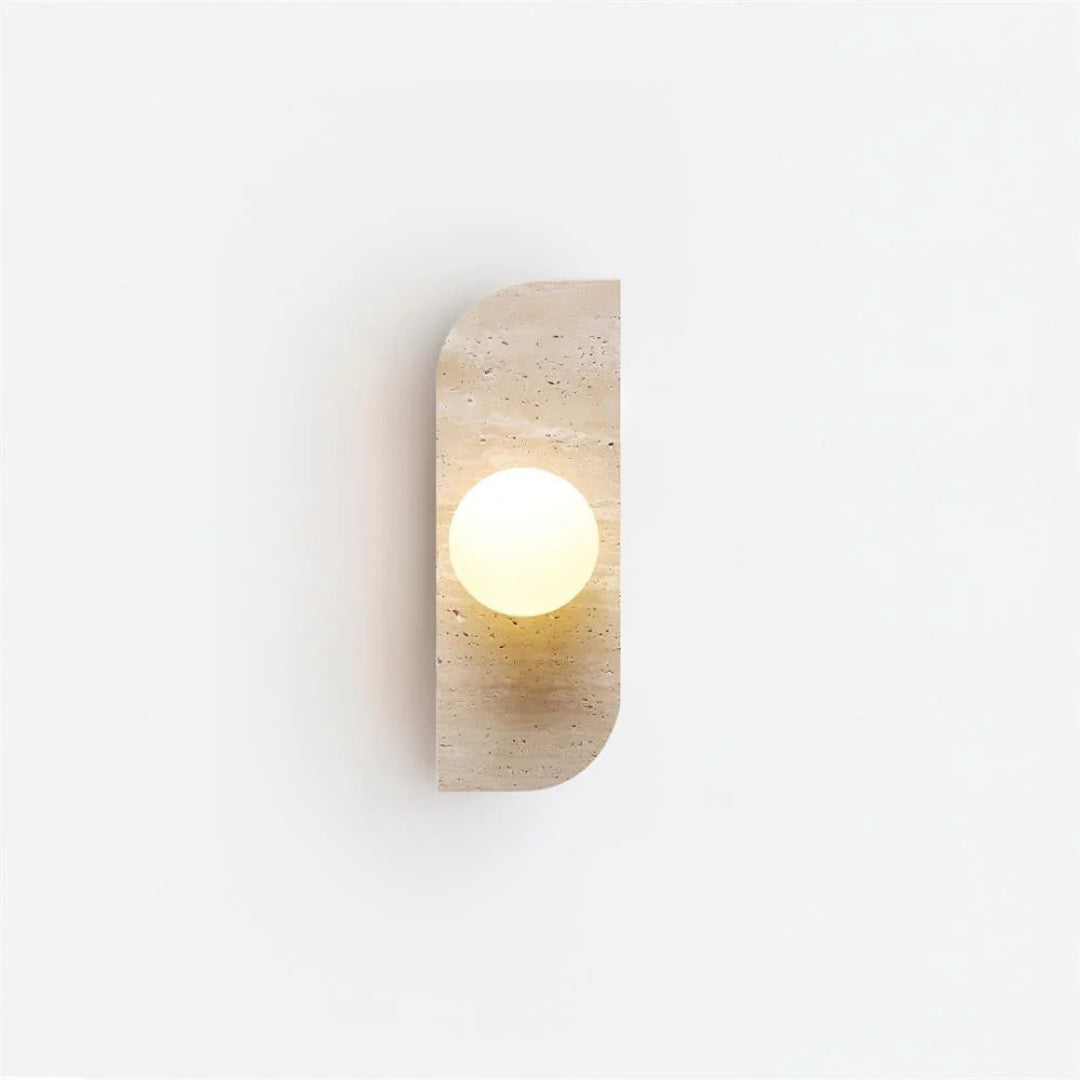 Ronde Stenen Wandlamp