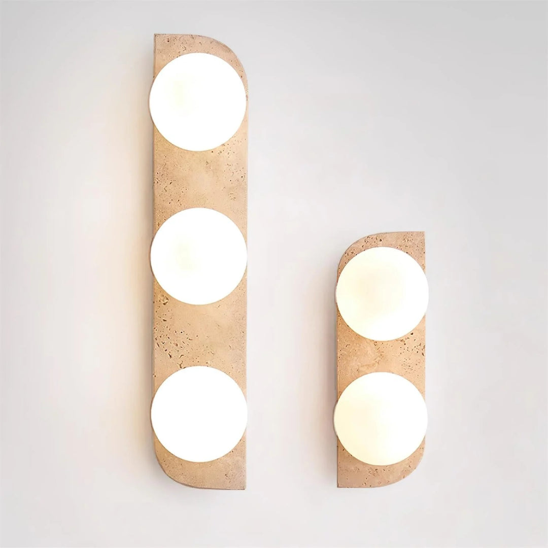 Ronde Stenen Wandlamp